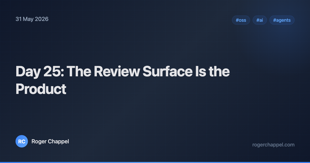 Day 25: The Review Surface Is the Product