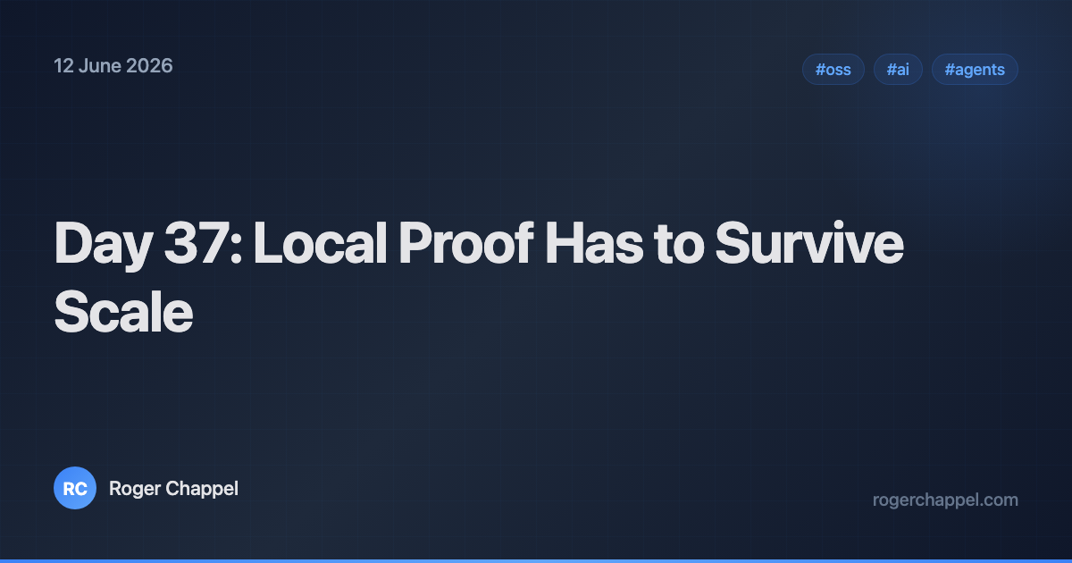 Day 37: Local Proof Has to Survive Scale
