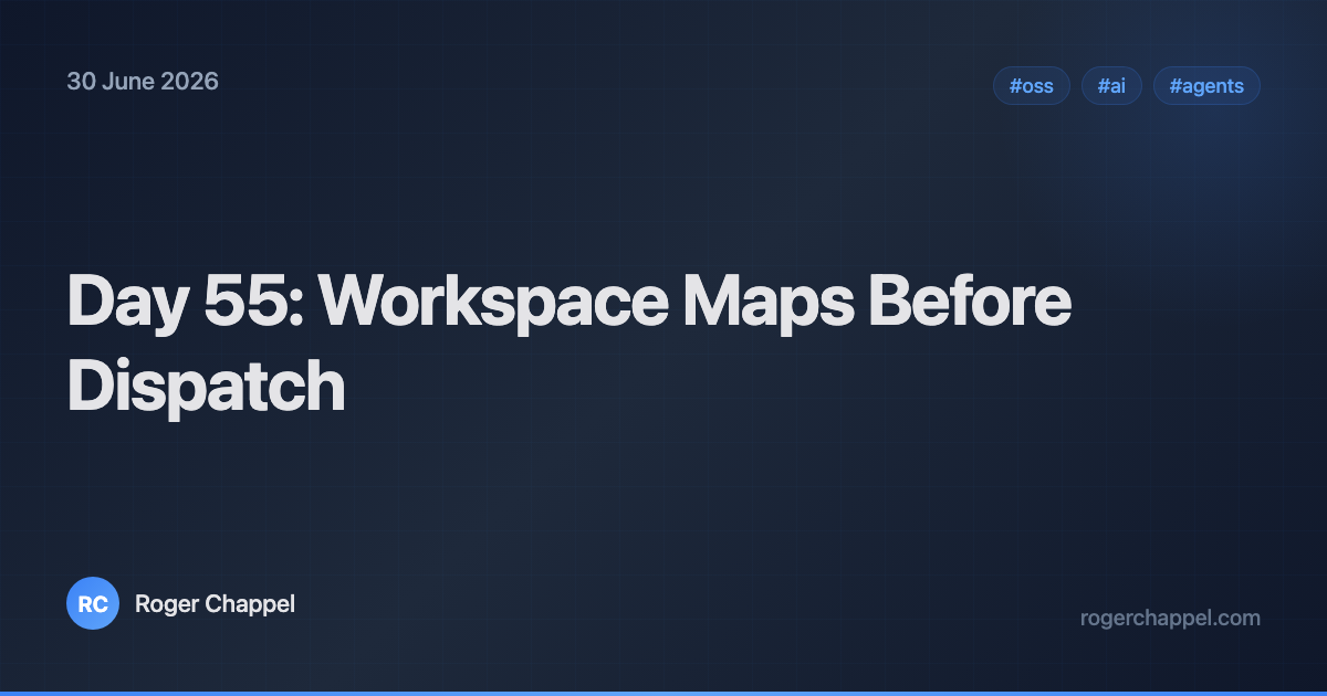 Day 55: Workspace Maps Before Dispatch