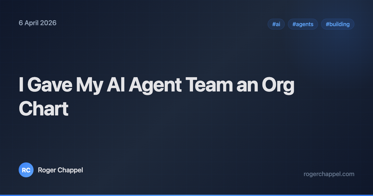 I Gave My AI Agent Team an Org Chart