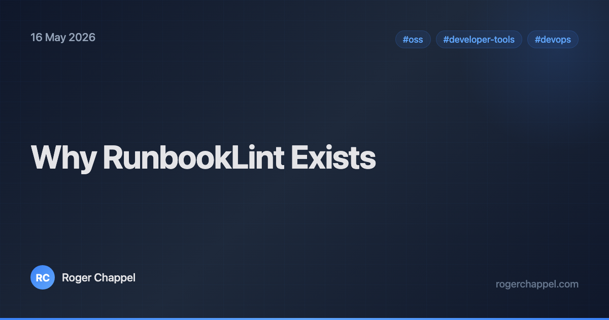 Why RunbookLint Exists